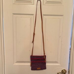 Dooney & Bourke Purple and Tan Crossbody Bag